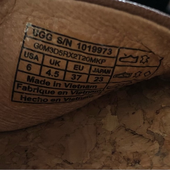 UGG LEATHER SANDALS SIZE 6 CHESTNUT - Picture 12 of 12